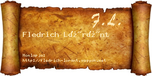 Fledrich Lóránt névjegykártya